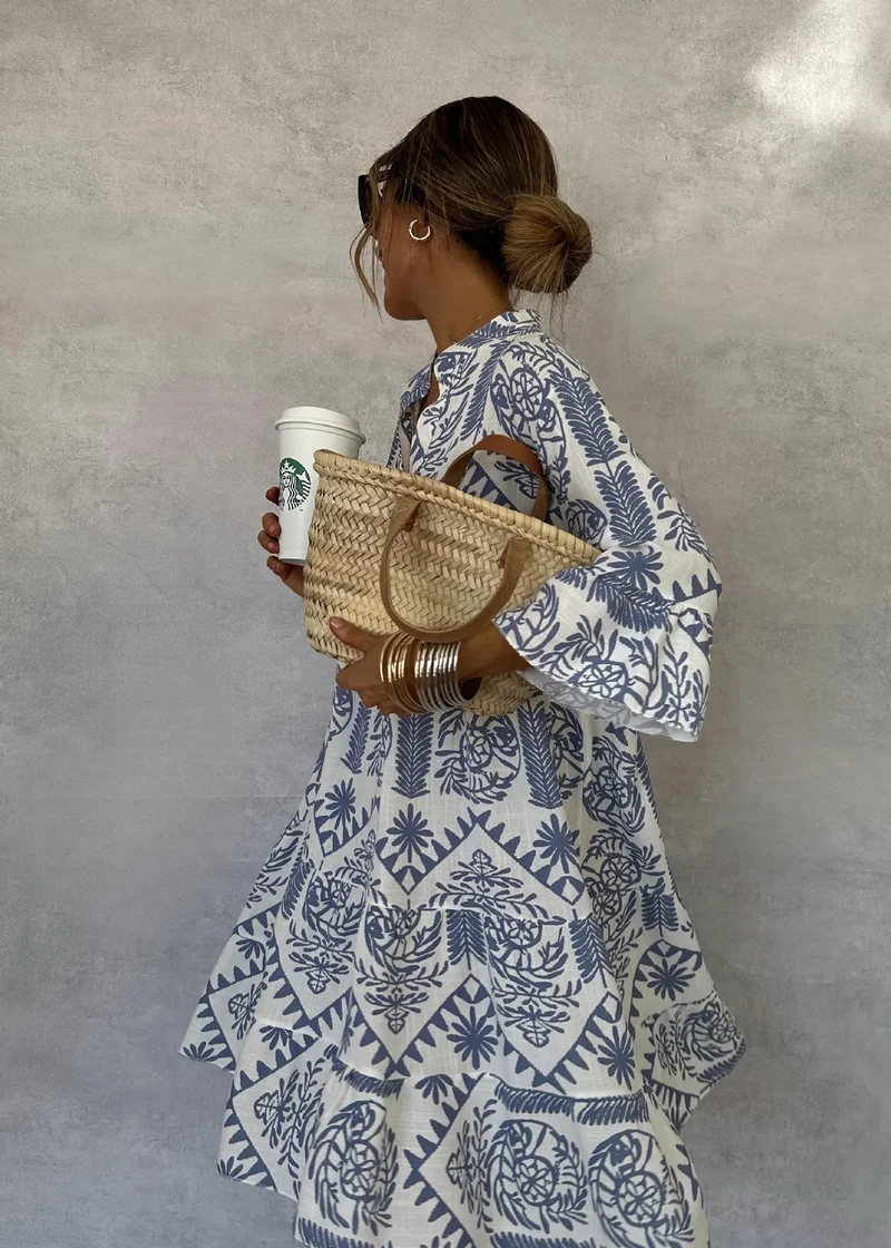Robe loose bohème imprimée vintage