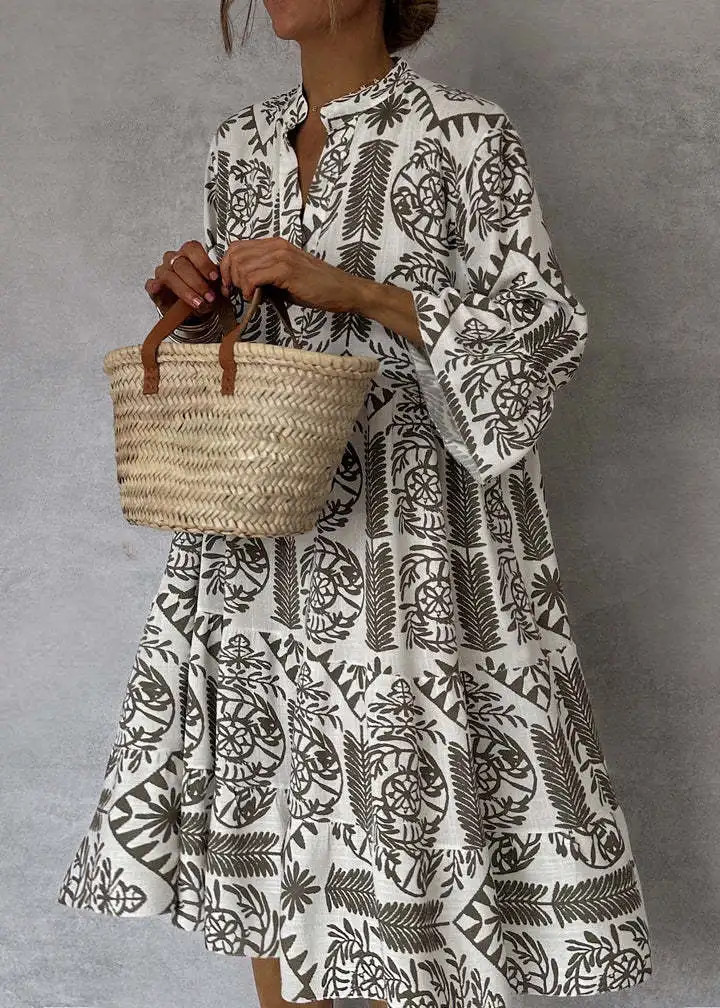 Robe loose bohème imprimée vintage