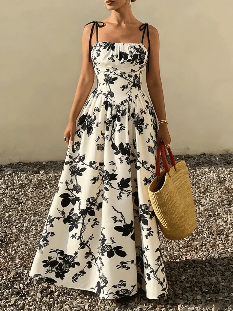 Robe romantique longue bohème fleurie