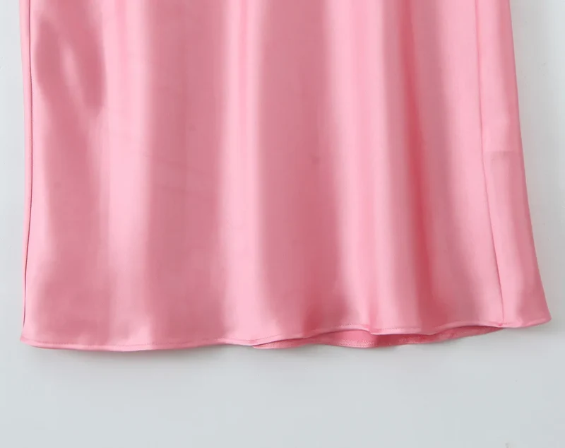 Robe Longue Satin Col V Dos Nu Pour Femmes