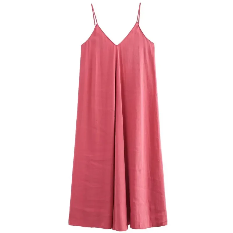 Robe verte longue à bretelles et dos nu pour femme