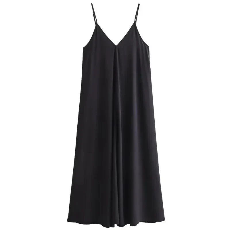 Robe verte longue à bretelles et dos nu pour femme