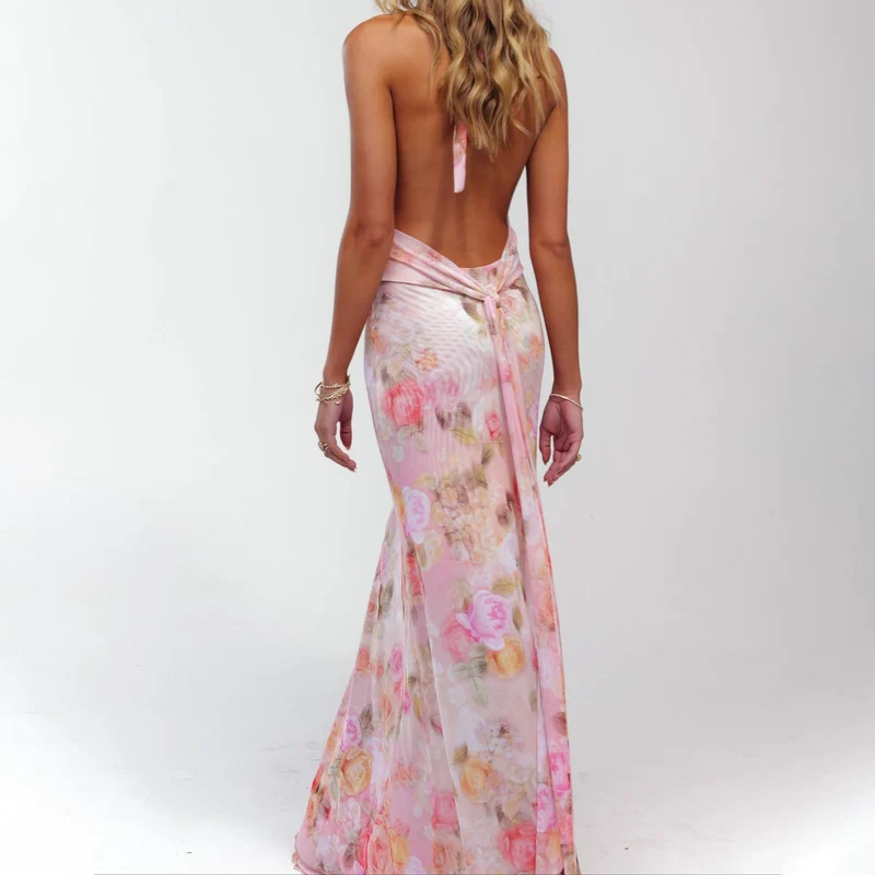 Robe longue chic et fluide pour femme pour cérémonie de mariage