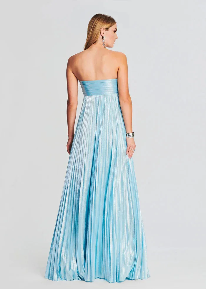 Robe bustier chic bleu ciel pour témoin de mariage