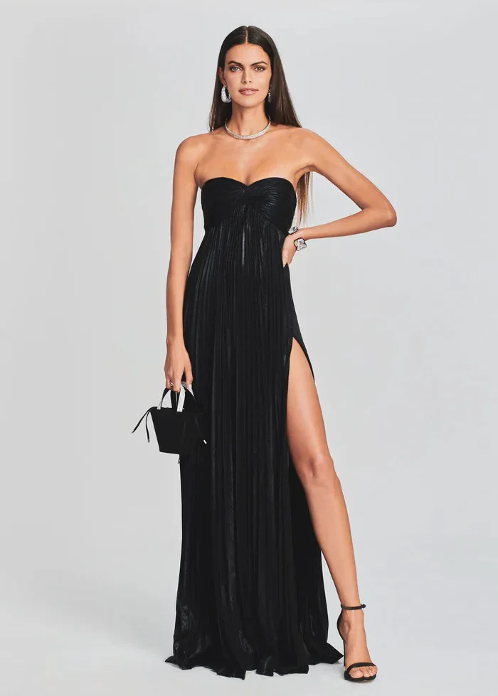 Robe bustier chic argentée pour témoin de mariage
