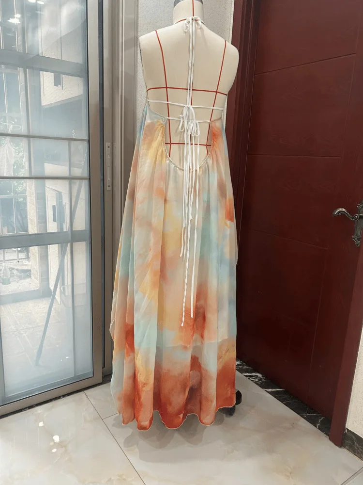 Longue robe ample sans manches style bohème chic
