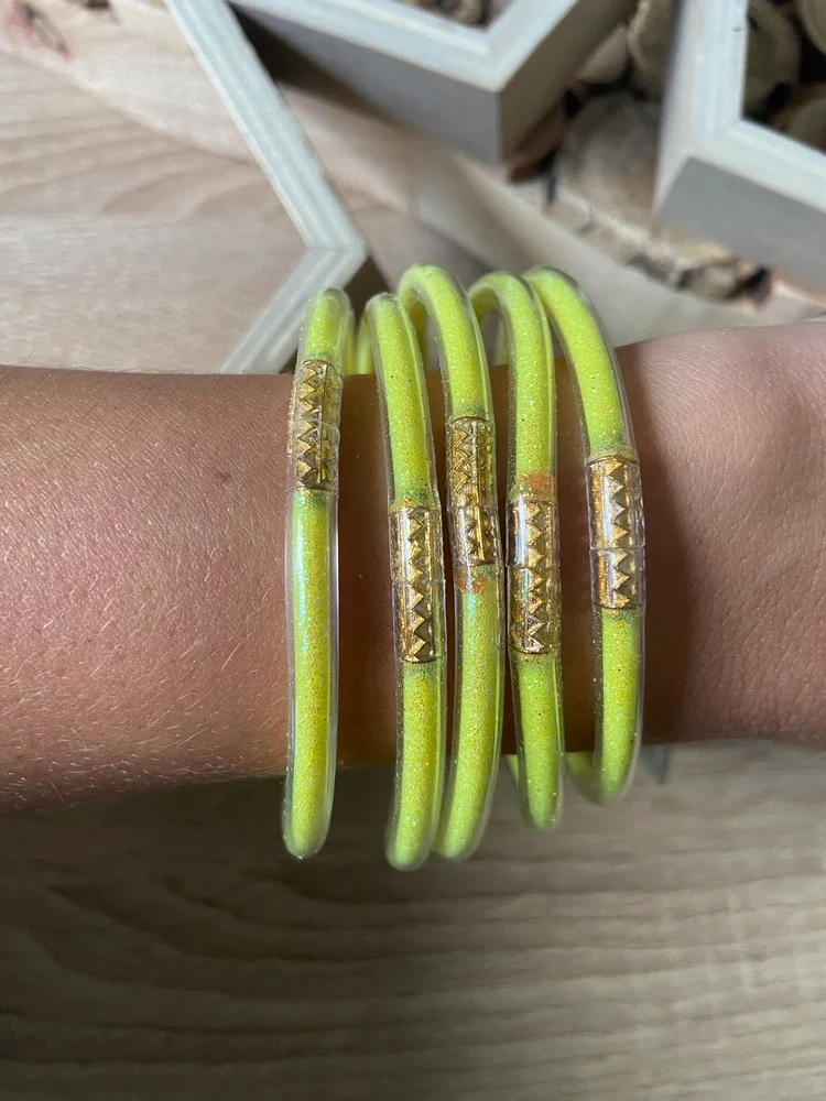 Bracelet Jonc Bouddhiste jaune
