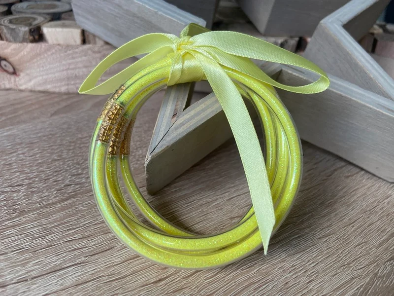 Bracelet Jonc Bouddhiste jaune