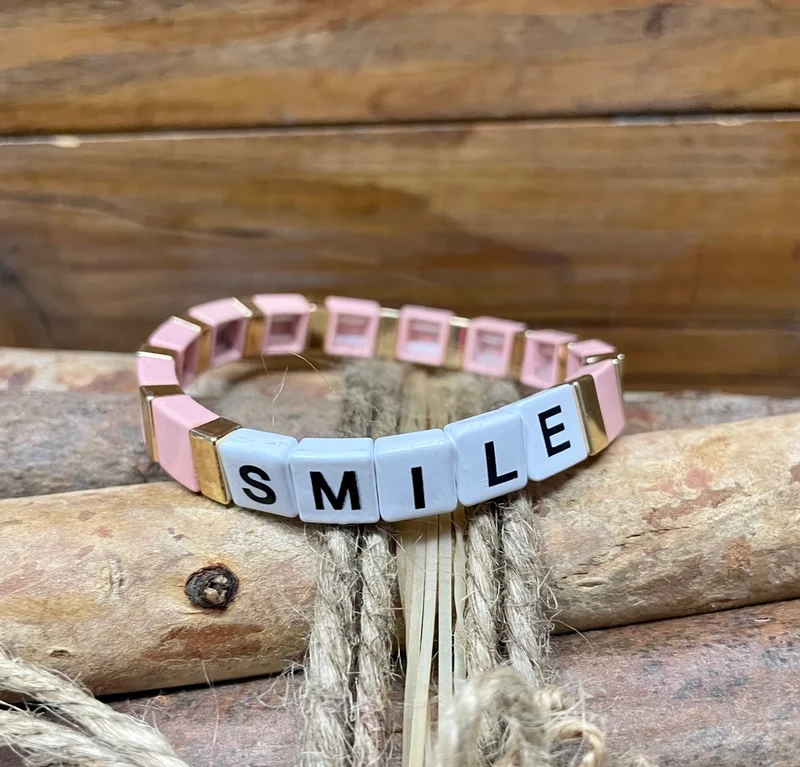 Bracelet Smile rose poudré