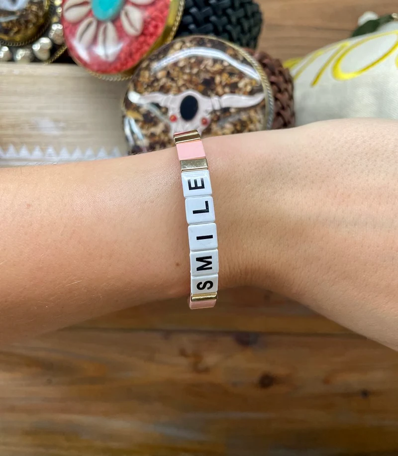 Bracelet Smile rose poudré