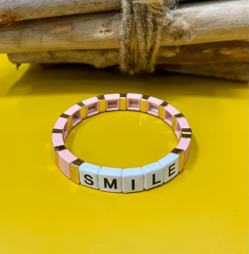 Bracelet Smile rose poudré
