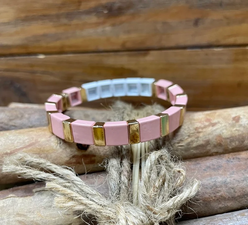Bracelet Smile rose poudré