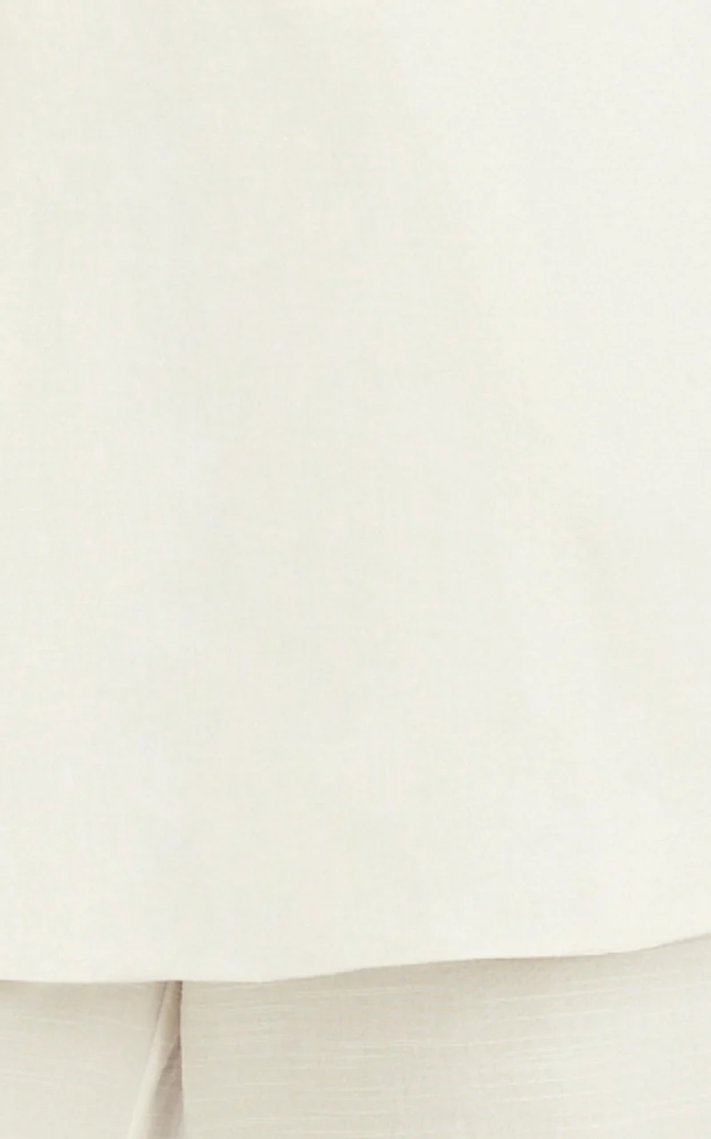 Isadora Two Piece Top and Pants Set - Strapless Longline Top and Wide Leg Pants Set in White
