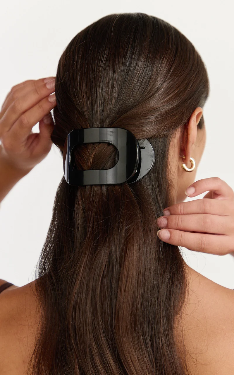 Claire Hair Clip - Oval Hair Clip in Black