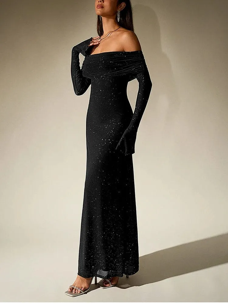 Robe de soirée chic à manches longues