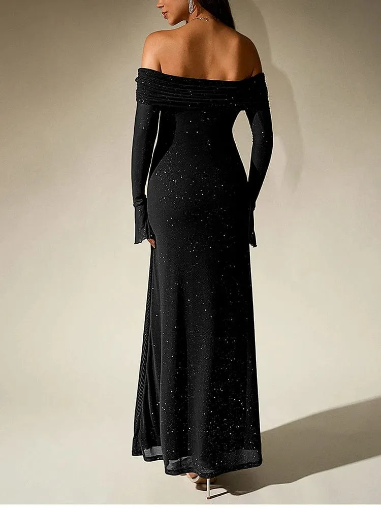 Robe de soirée chic à manches longues