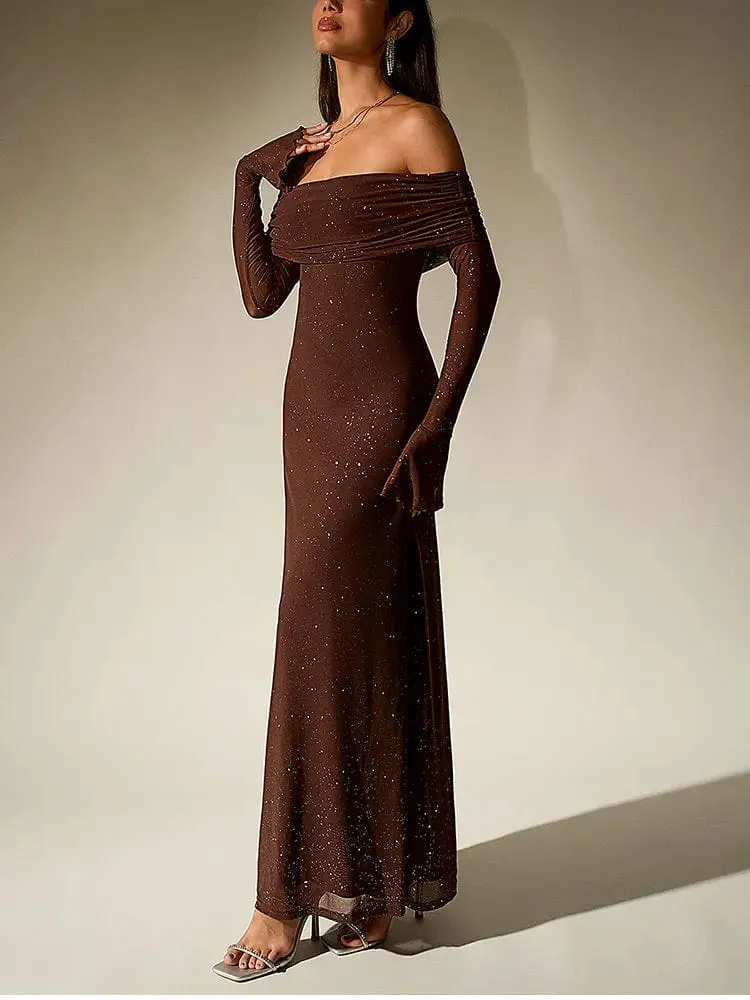 Robe de soirée chic à manches longues