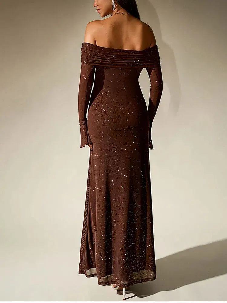 Robe de soirée chic à manches longues
