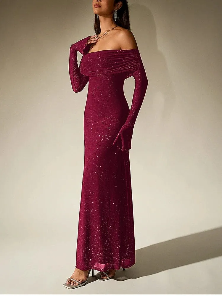 Robe de soirée chic à manches longues