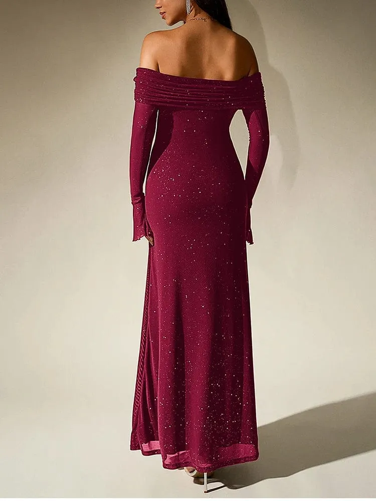 Robe de soirée chic à manches longues