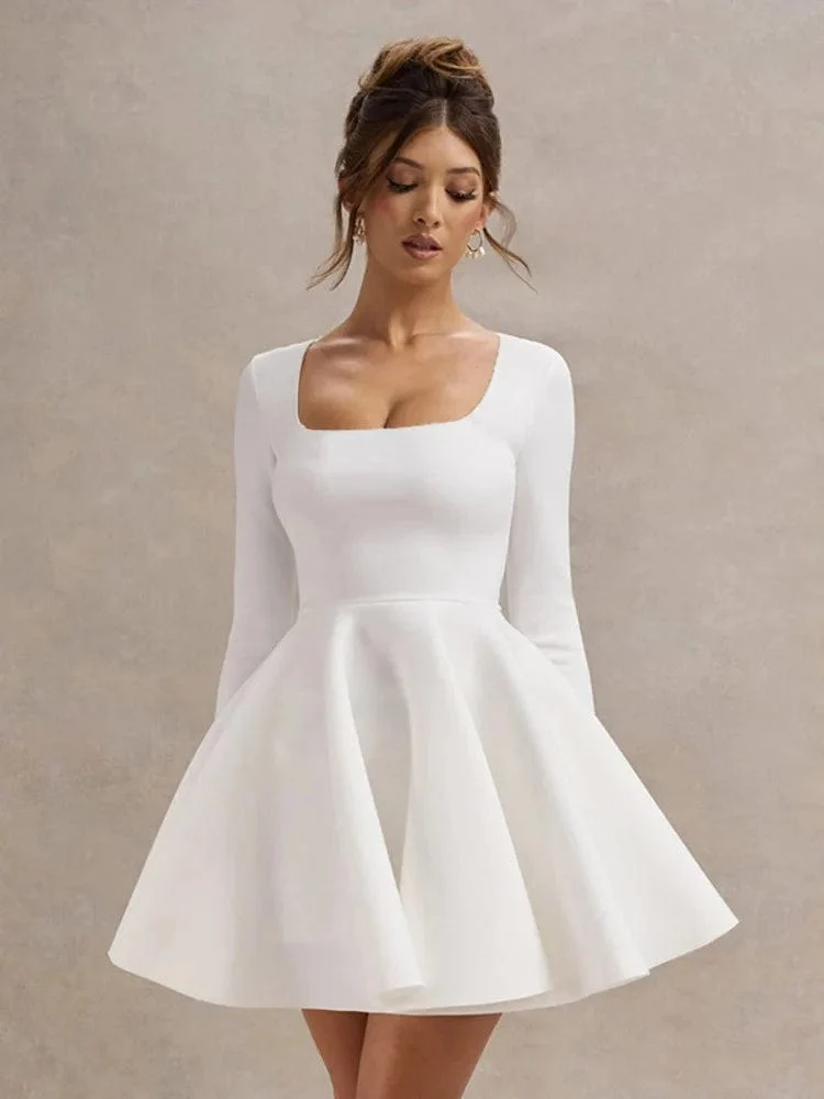 Robe cocktail blanche chic et classe