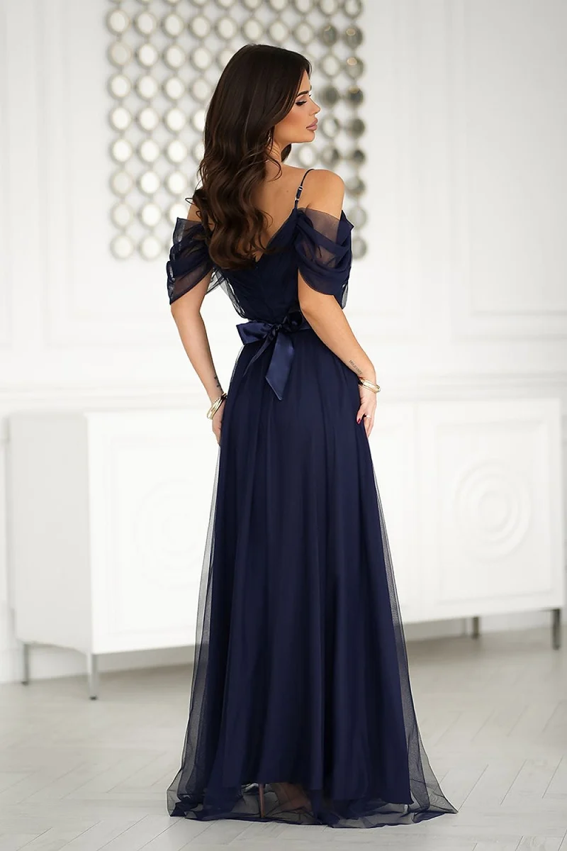Robe de soirée en tulle chic longue princesse