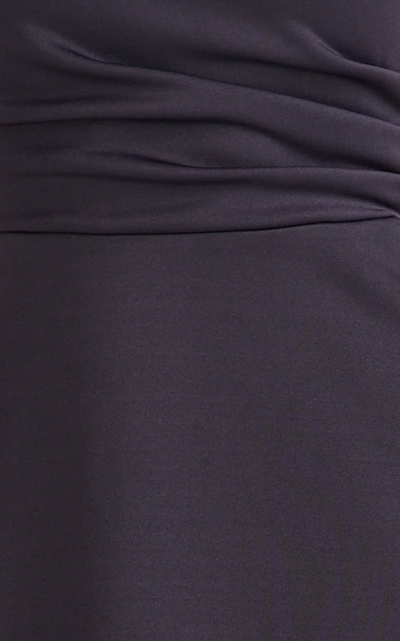 Macy Midi Dress - High Neck A Line Dress in Navy