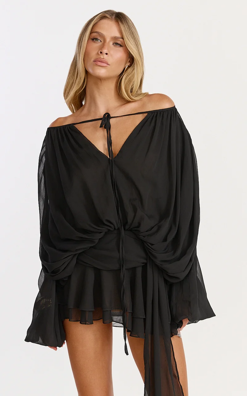 Lioness - Elements Mini Dress in Noir