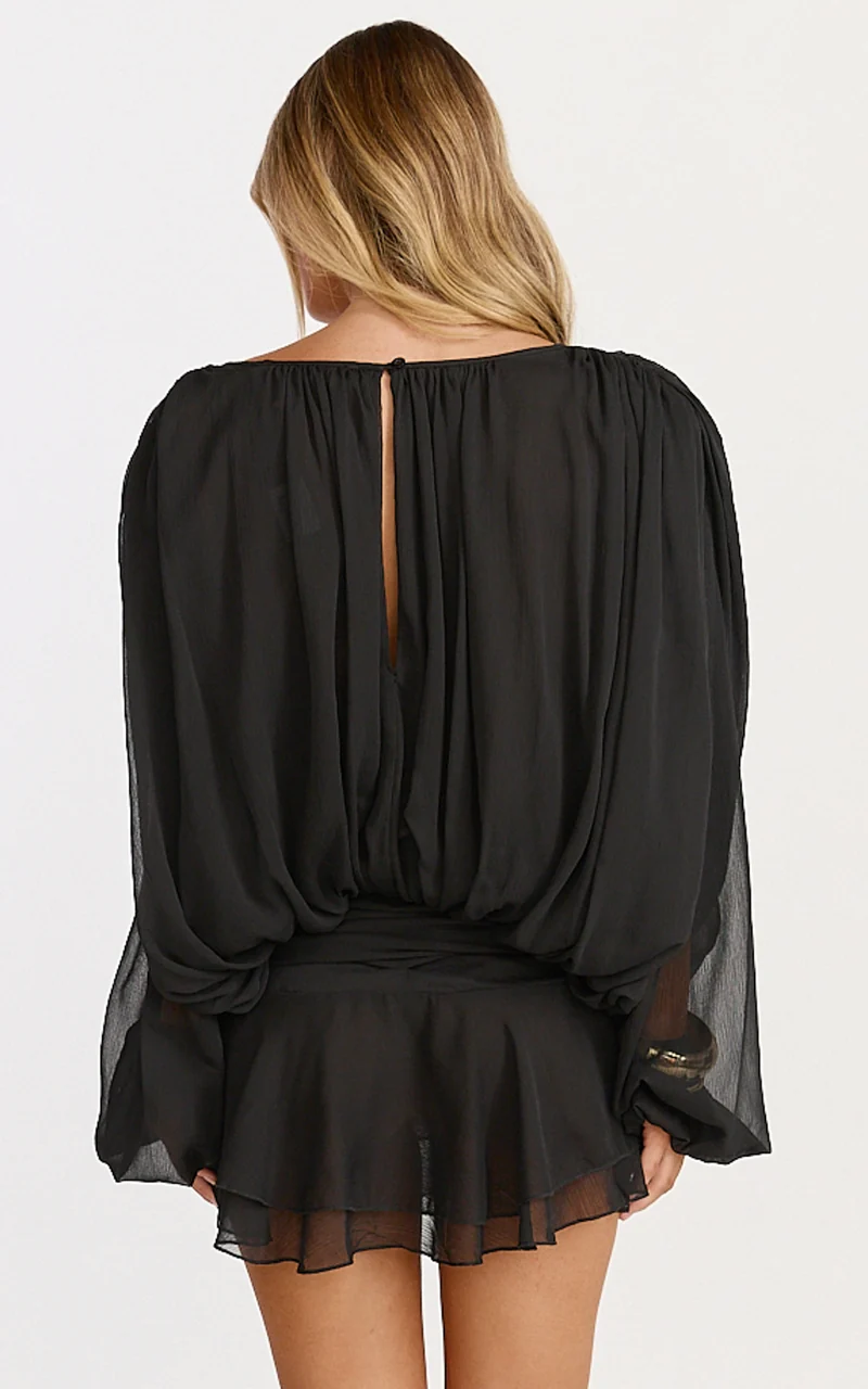 Lioness - Elements Mini Dress in Noir