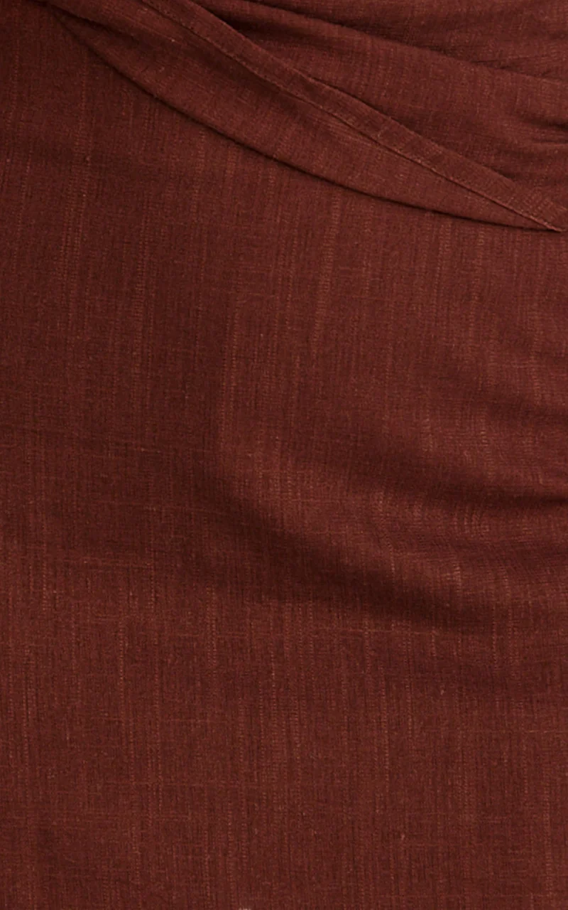 Robilyn Skort - Linen Look Skort in Chocolate