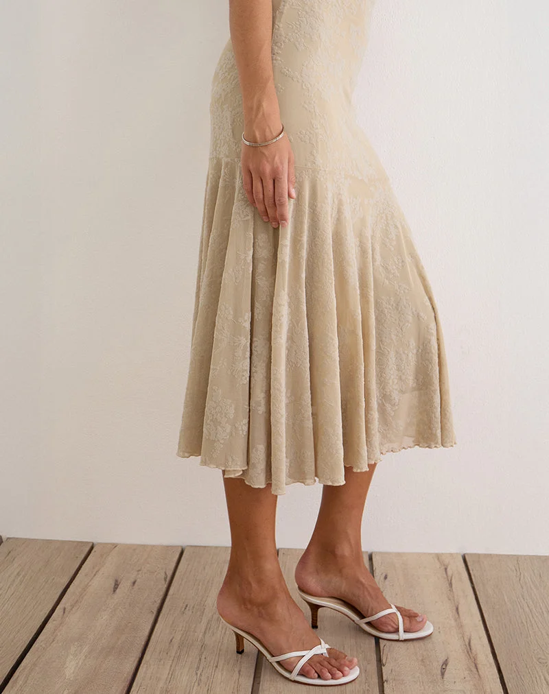 Robe Midi « Disini » couleur « Moss Petal Coconut Milk »