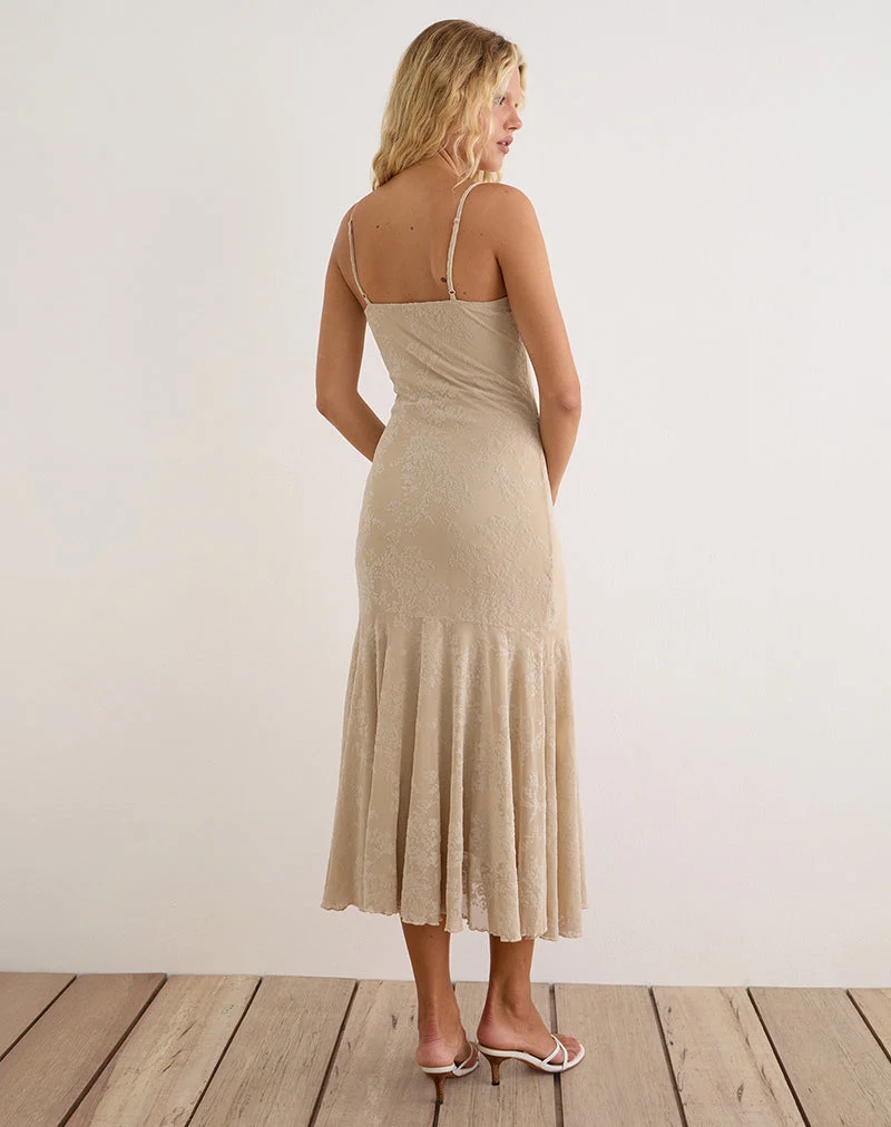 Robe Midi « Disini » couleur « Moss Petal Coconut Milk »