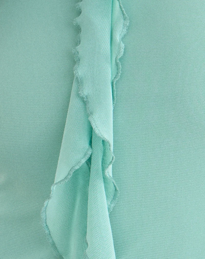 Haut Aliraga en maille couleur aqua