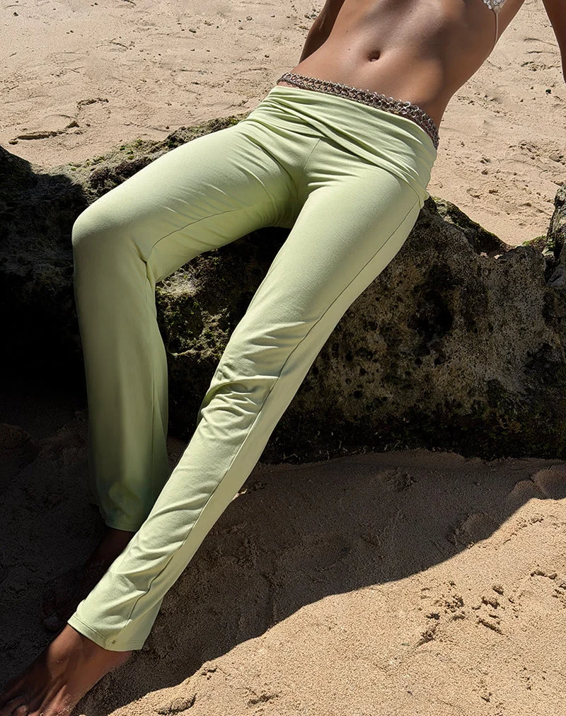 Pantalon Lolicy en jersey de rayonne, couleur pistache
