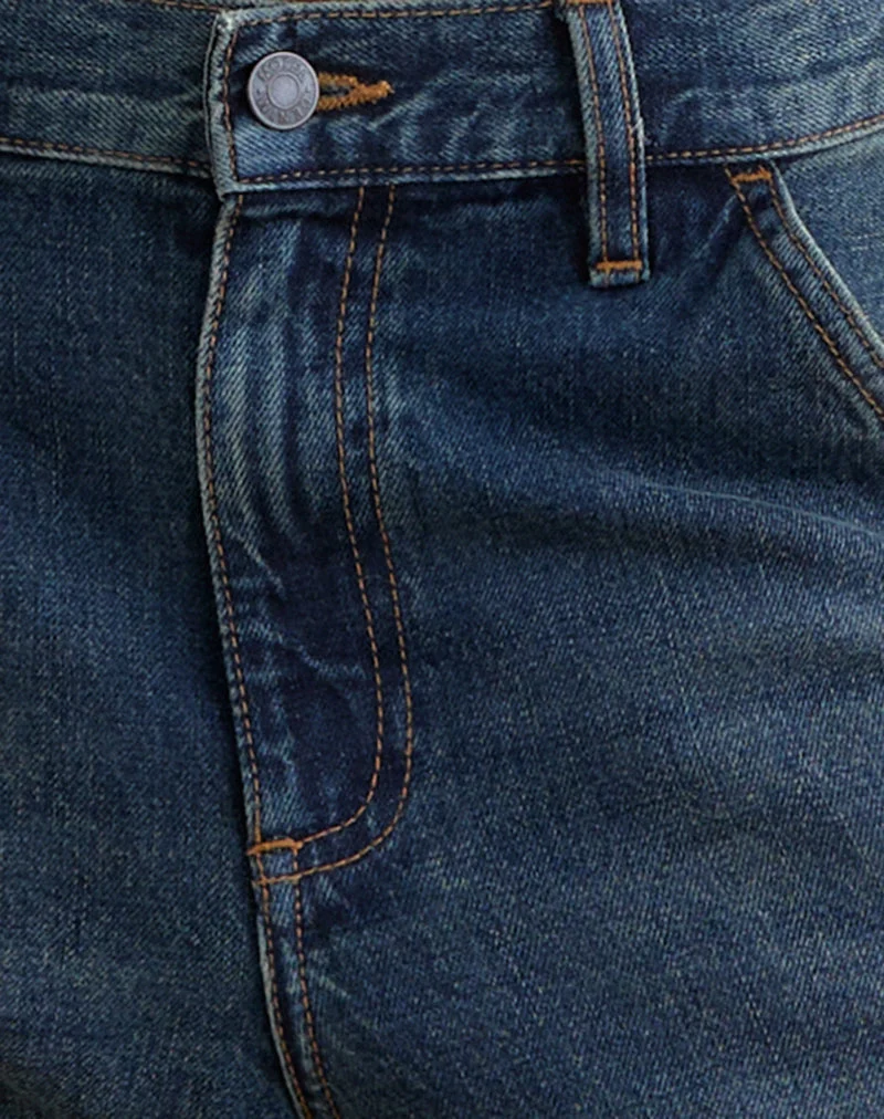 Jean taille basse à coutures torsadées et taille ajustée, couleur vert sale