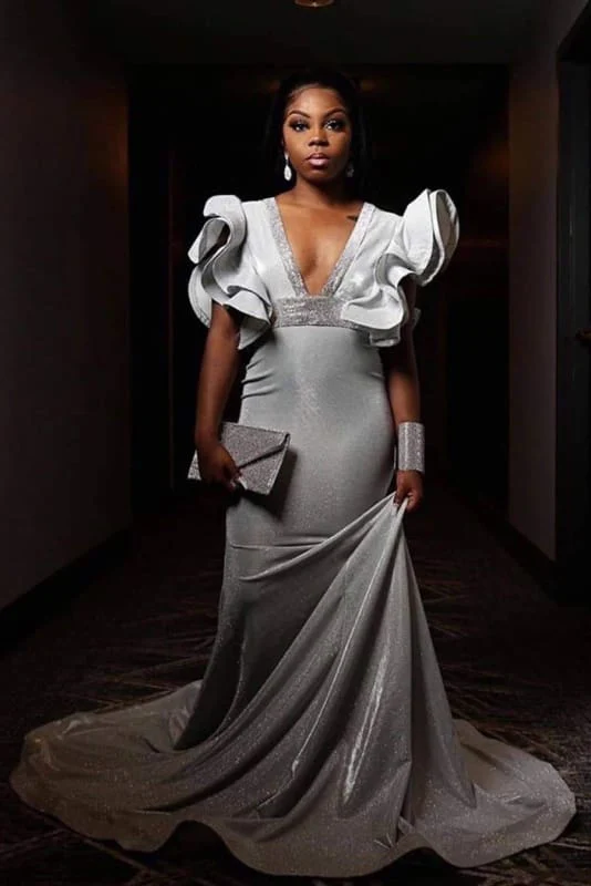 Robe de bal longue sans manches à col en V scintillante : une robe à paillettes éblouissante pour les occasions spéciales