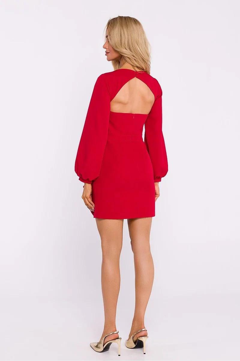 Robe courte dos nu manche longue