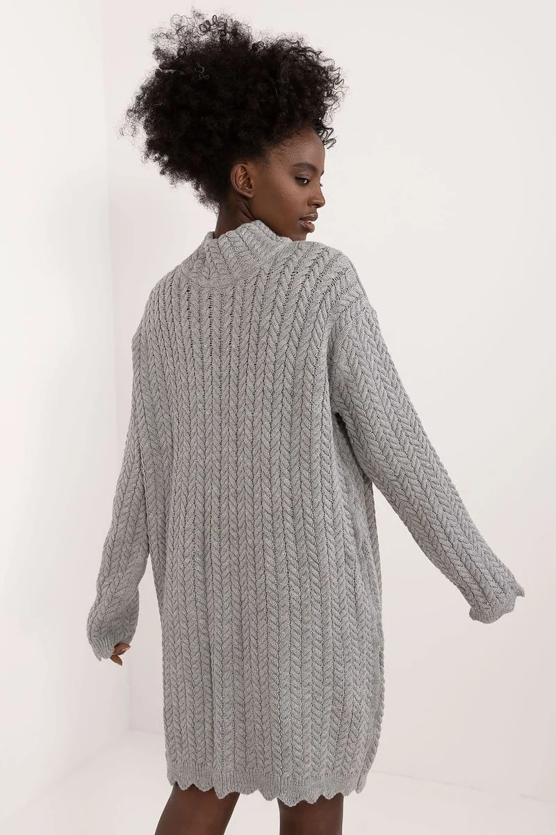 Robe pull femme hiver col montant manches longues