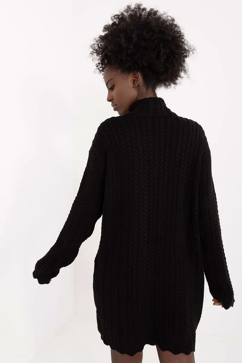 Robe pull femme hiver col montant manches longues
