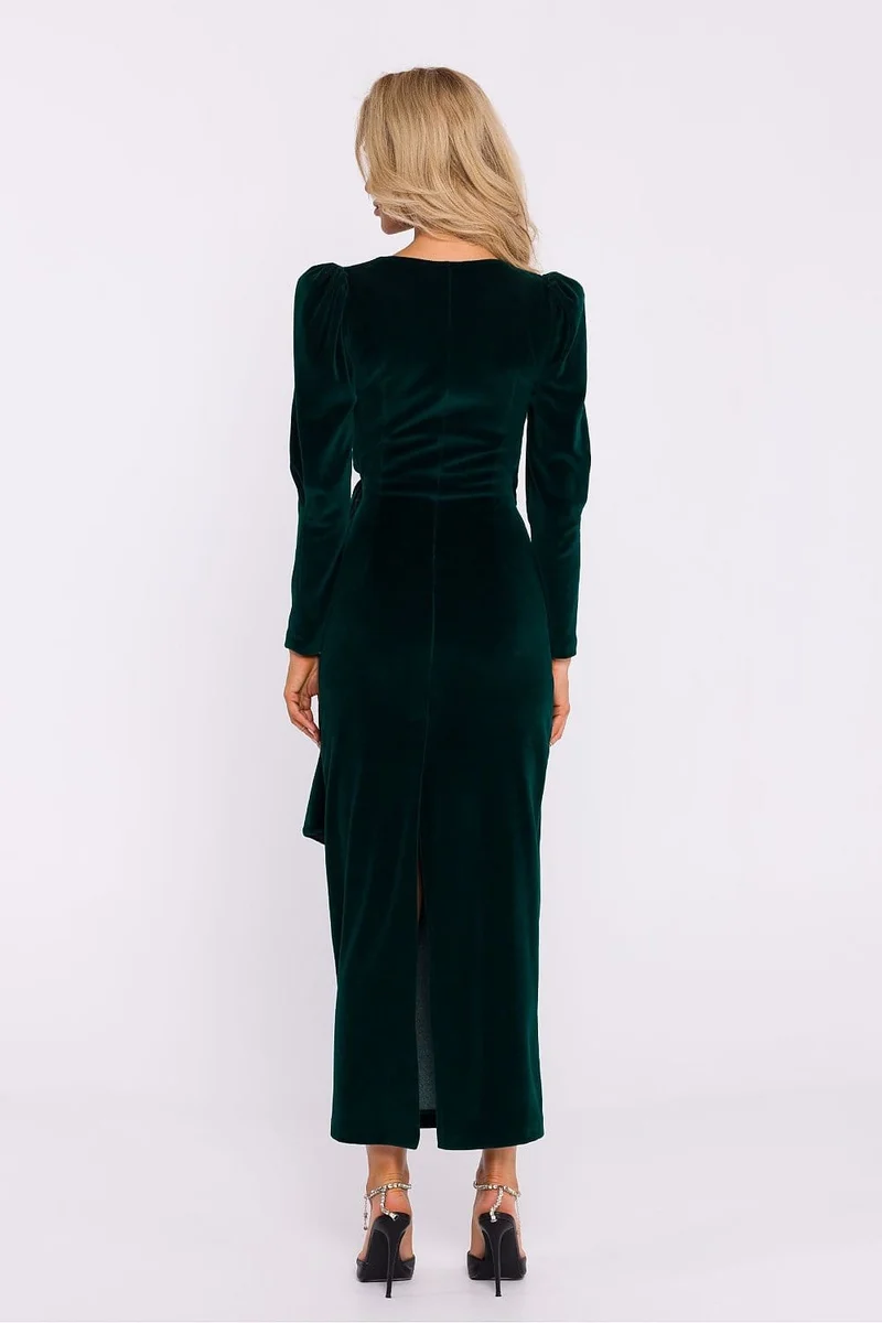 Robe de soirée en velours chic manche longue