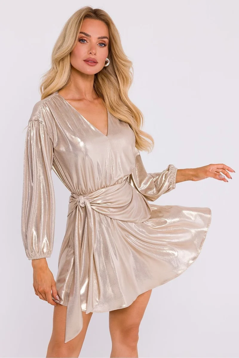 Robe mini drapée métallisée