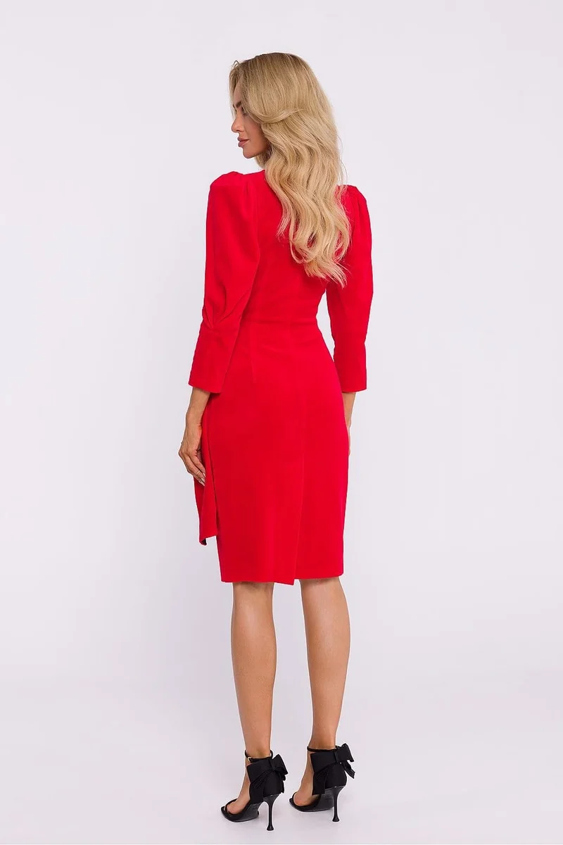 Robe de cocktail en velours manches longues
