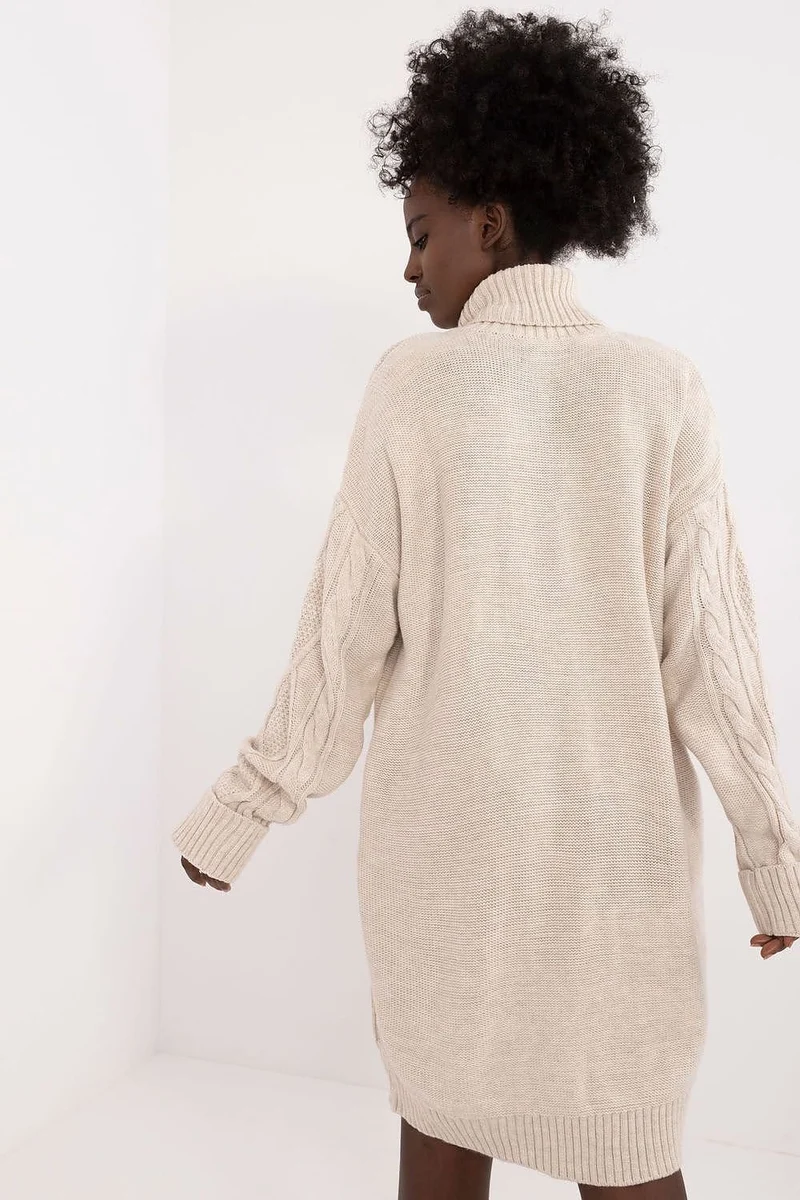 Robe pull col roulé manche longue