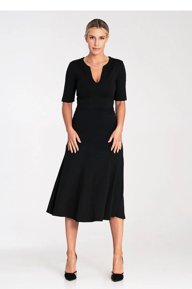 Robe de cocktail midi évasée