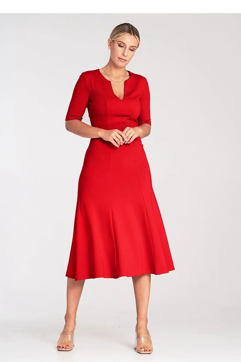 Robe de cocktail midi évasée