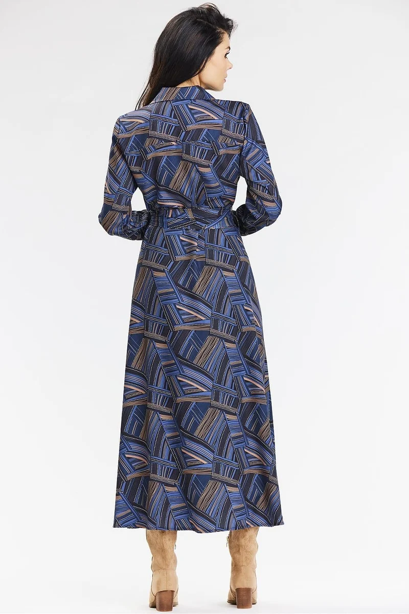 Robe chemise midi manche longue casual