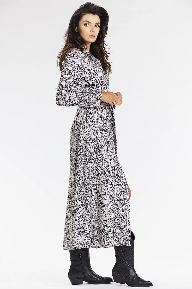 Robe chemise midi manche longue casual