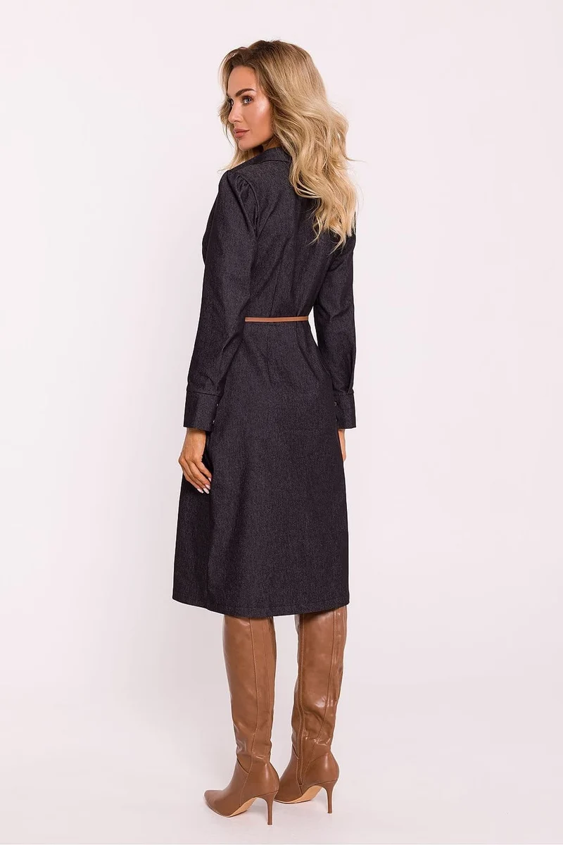 Robe chemise cintrée manches longues