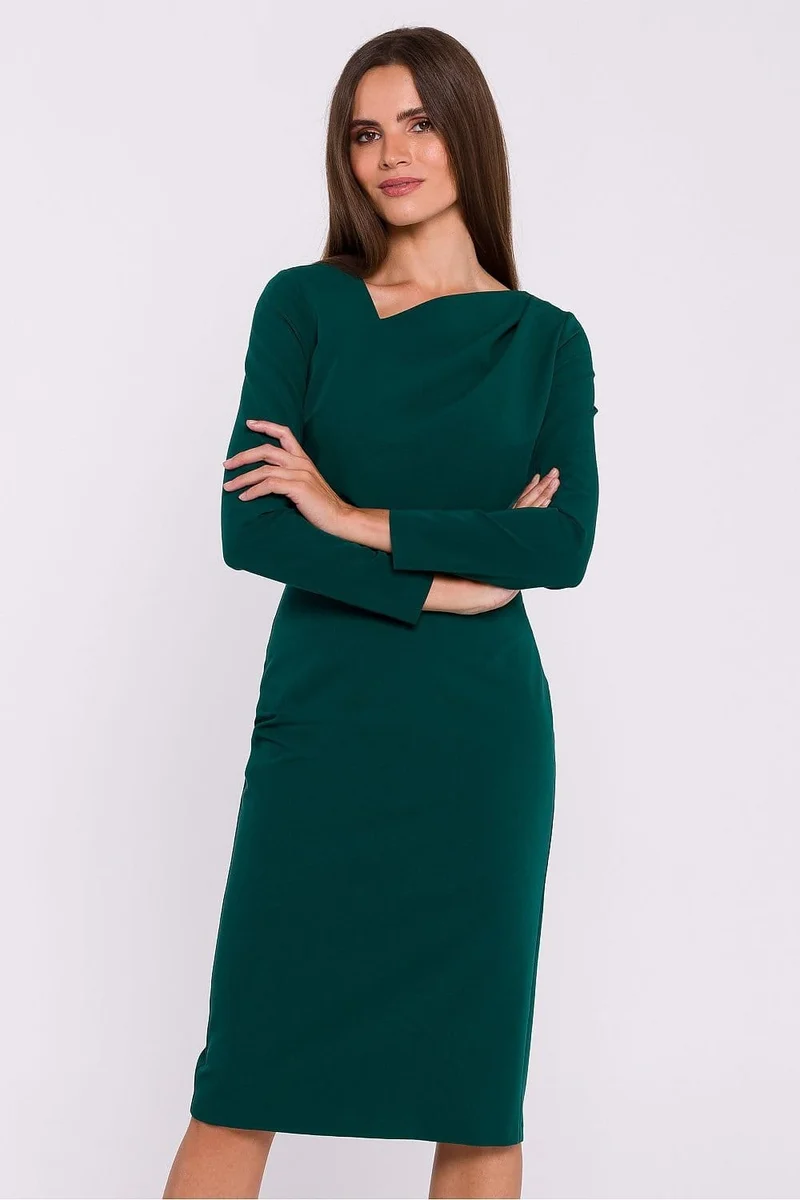 Robe fourreau midi manche longue