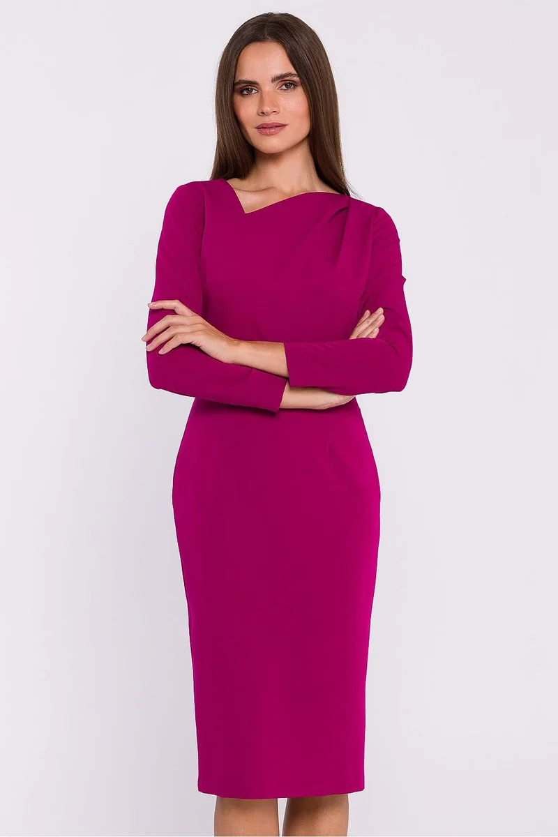 Robe fourreau midi manche longue